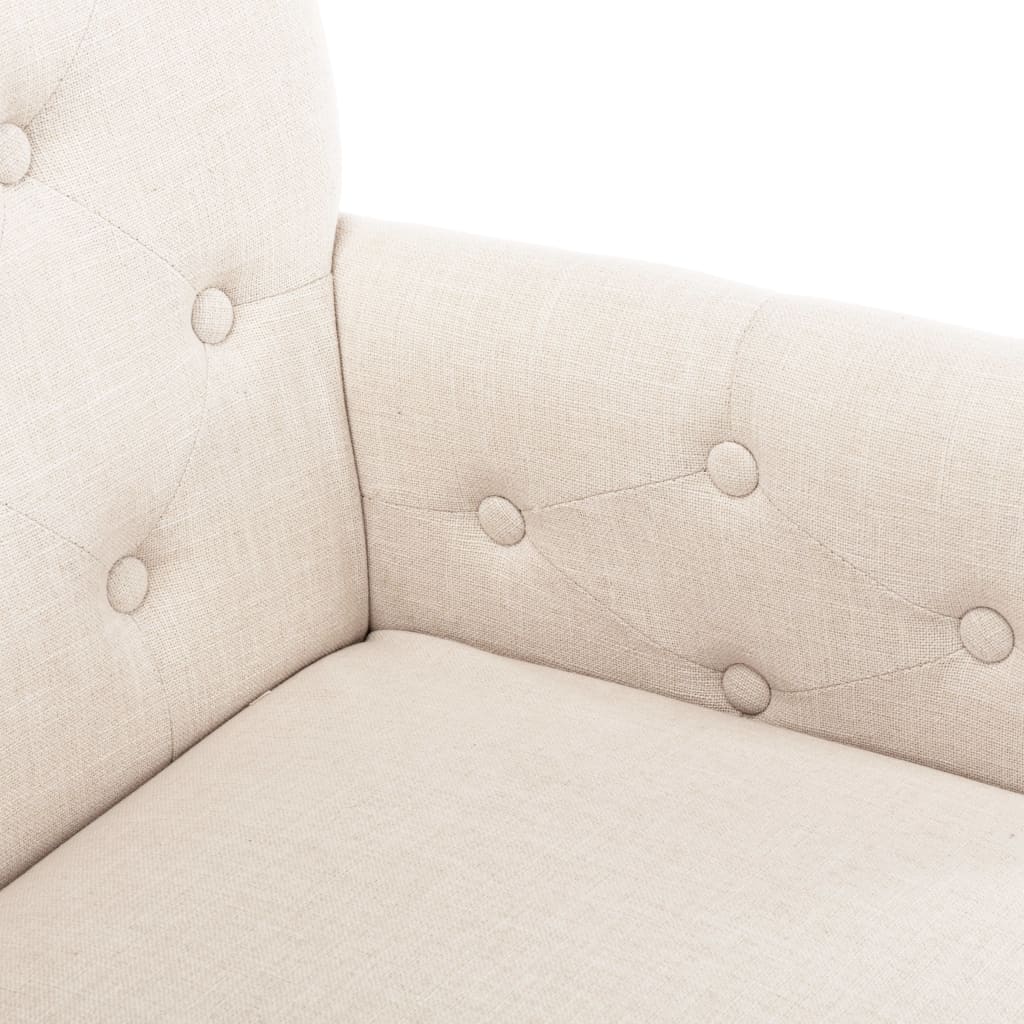 Chaises à manger avec accoudoirs lot de 4 beige tissu - XIOS