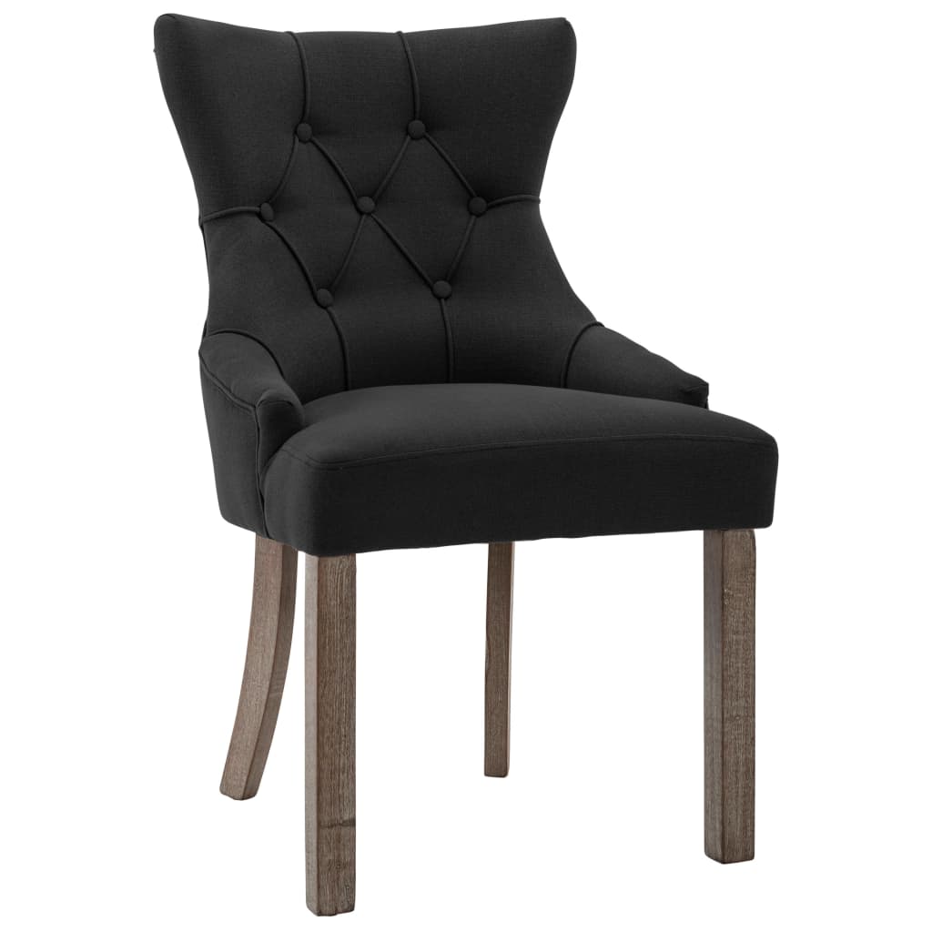 Chaises à manger lot de 6 noir tissu - XIOS
