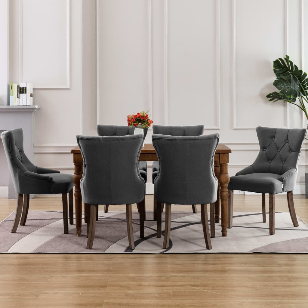 Chaises à manger lot de 6 gris tissu - XIOS