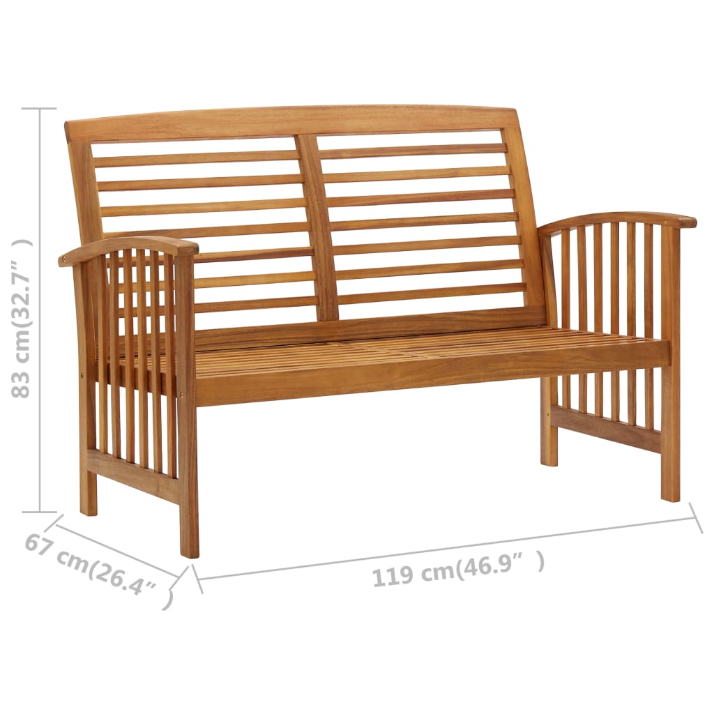 Salon de jardin 4 pcs Bois d'acacia solide