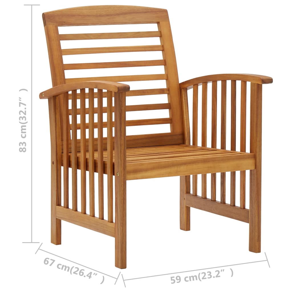 Salon de jardin 5 pcs Bois d'acacia solide