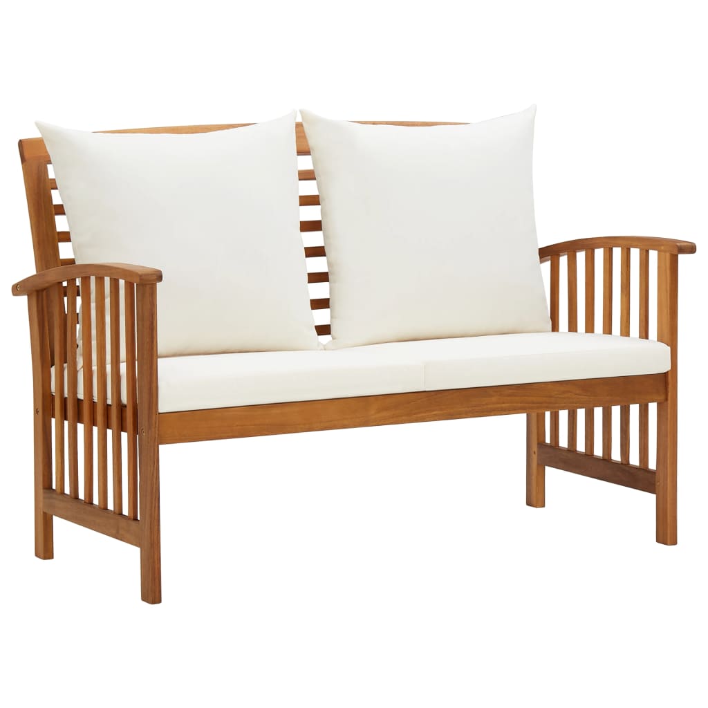Salon de jardin 5 pcs avec coussins Bois d'acacia solide