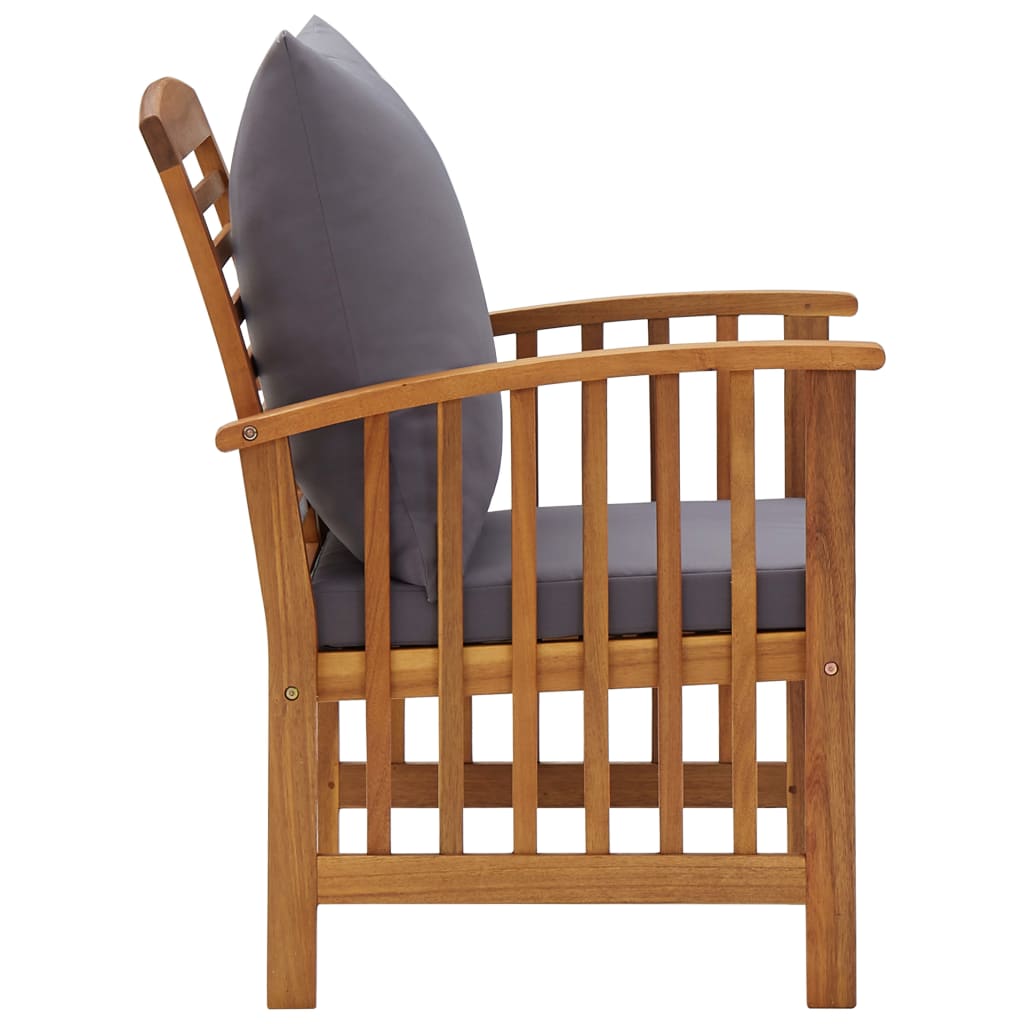 Salon de jardin 4 pcs avec coussins Bois d'acacia solide