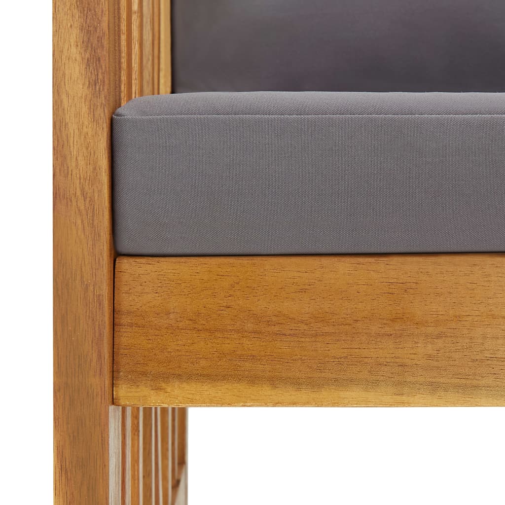 Salon de jardin 5 pcs avec coussins Bois d'acacia solide
