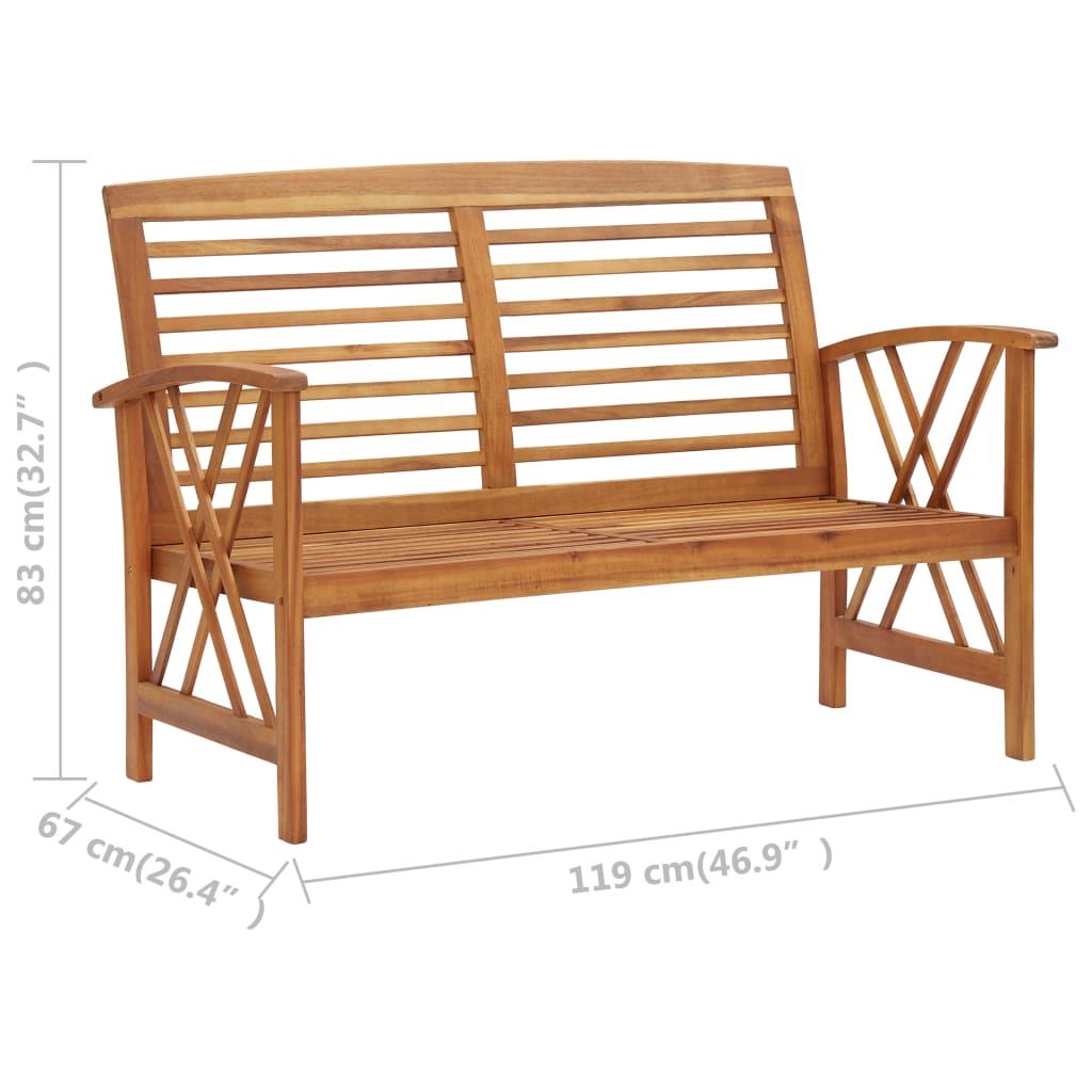 Salon de jardin 3 pcs Bois d'acacia solide