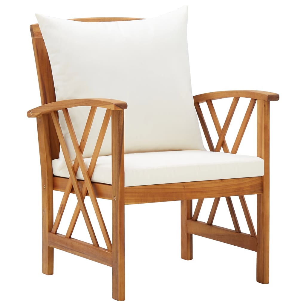 Salon de jardin 4 pcs avec coussins Bois d'acacia solide
