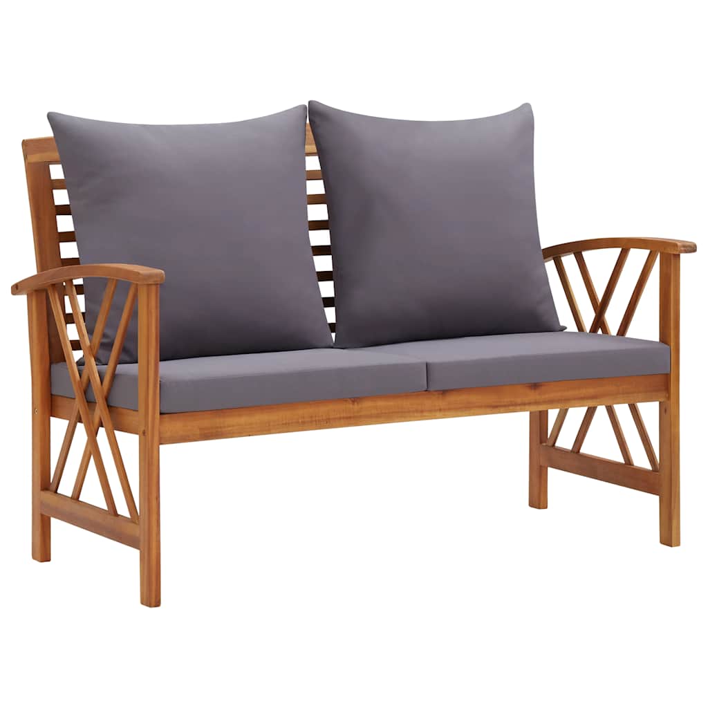 Salon de jardin 4 pcs avec coussins Bois d'acacia solide