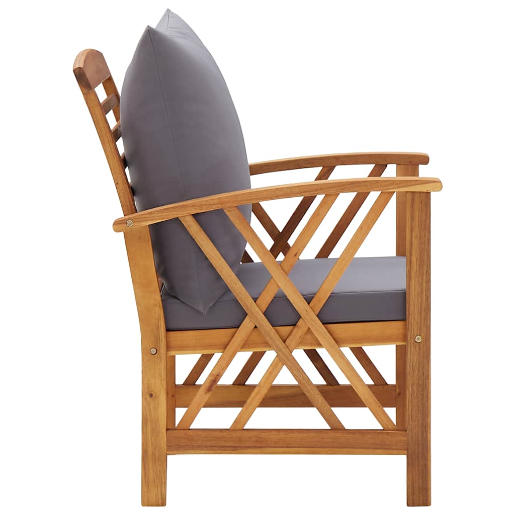 Salon de jardin 4 pcs avec coussins Bois d'acacia solide