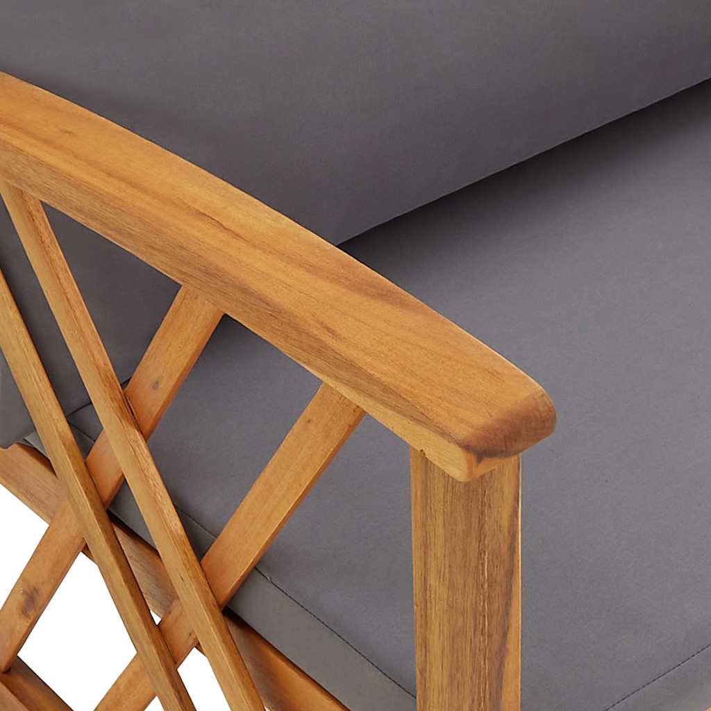 Salon de jardin 4 pcs avec coussins Bois d'acacia solide