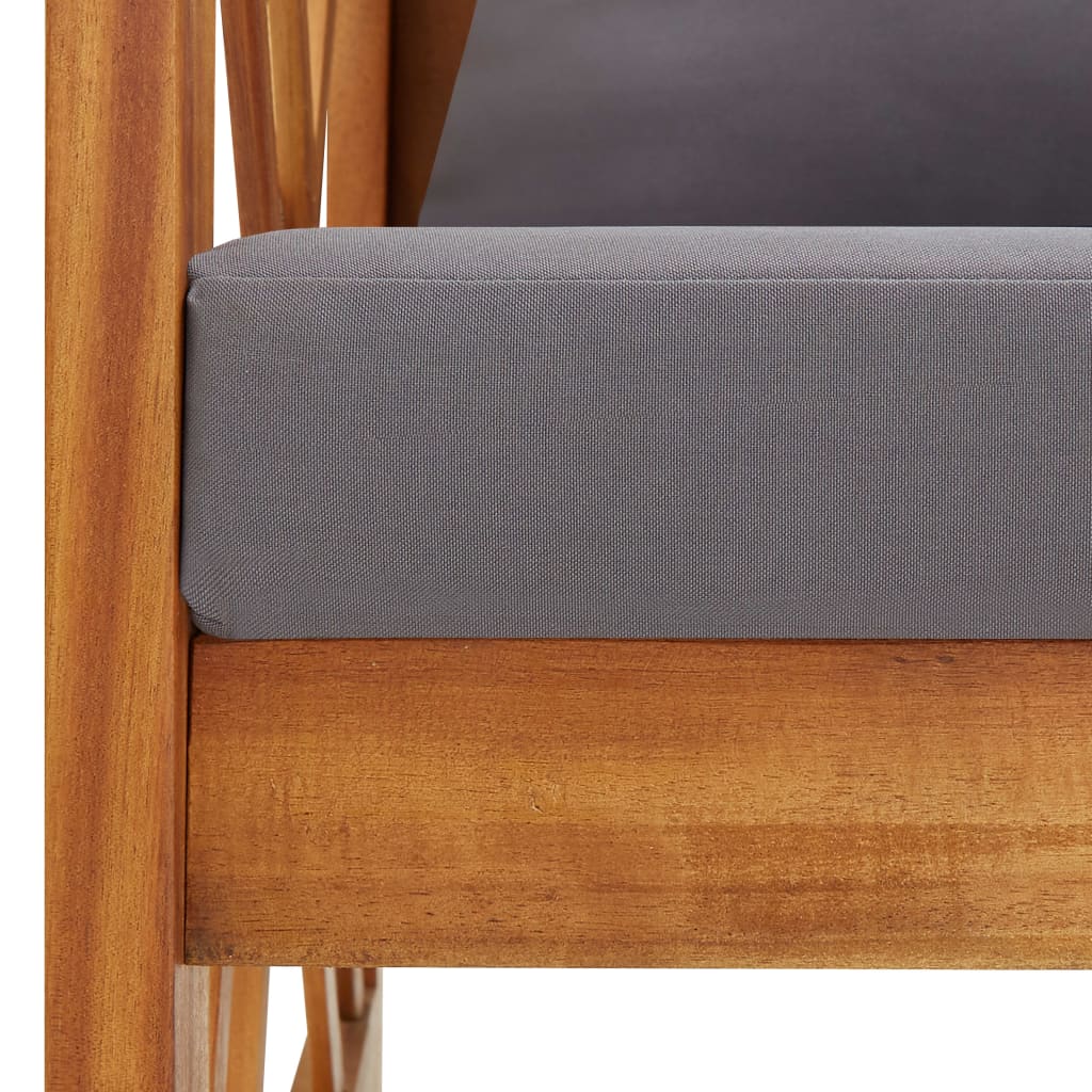 Salon de jardin 3 pcs avec coussins Bois d'acacia massif