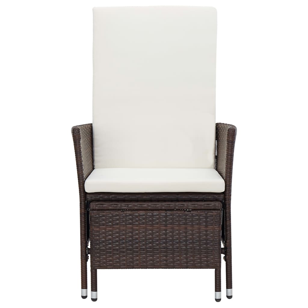 Salon de jardin 3 pcs avec coussins Résine tressée Marron
