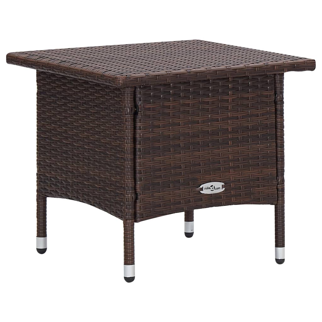Salon de jardin 3 pcs avec coussins Résine tressée Marron