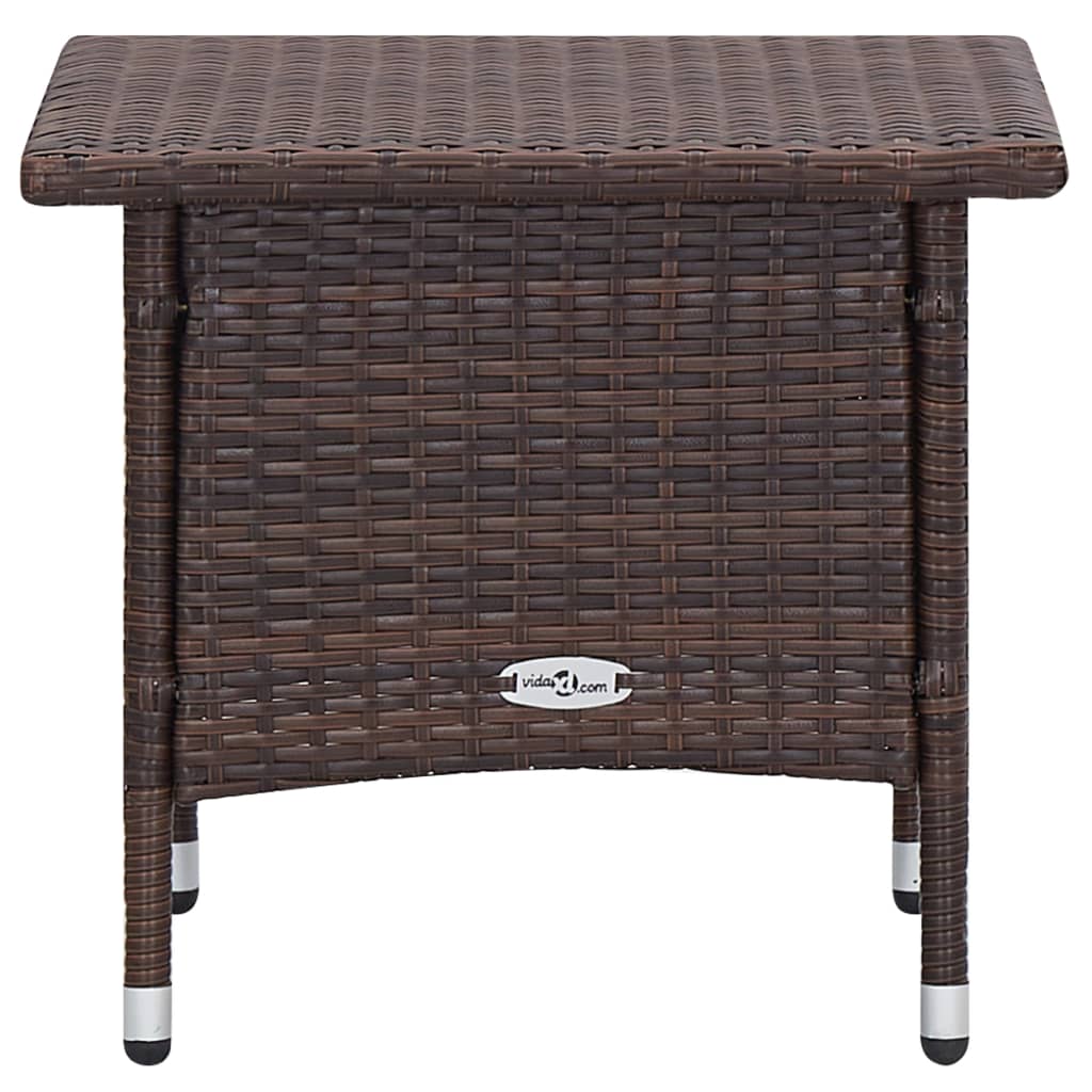 Salon de jardin 3 pcs avec coussins Résine tressée Marron