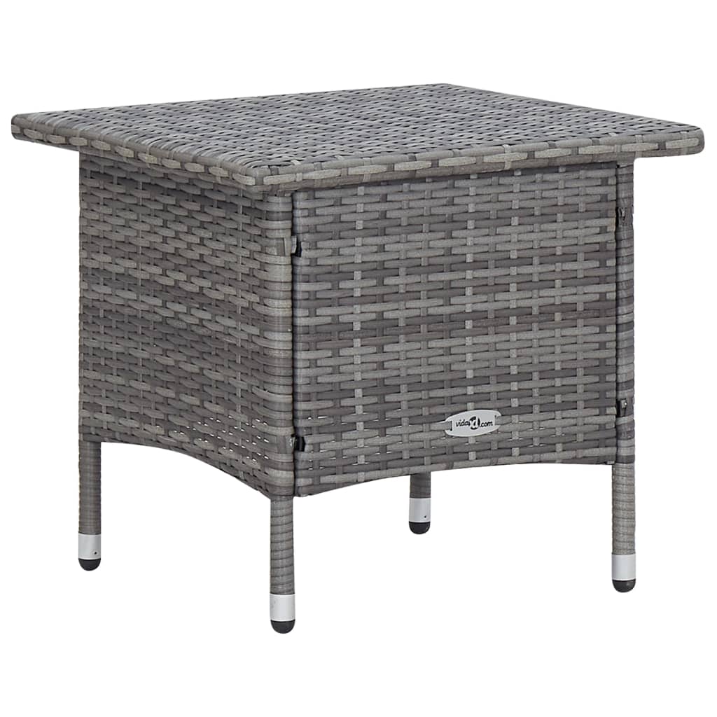 Salon de jardin 3 pcs avec coussins Résine tressée Gris