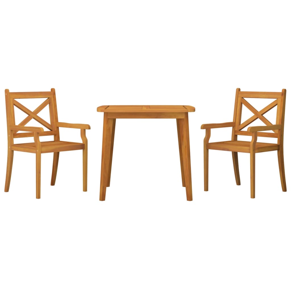 Ensemble à manger de jardin 3 pcs Bois d'acacia solide