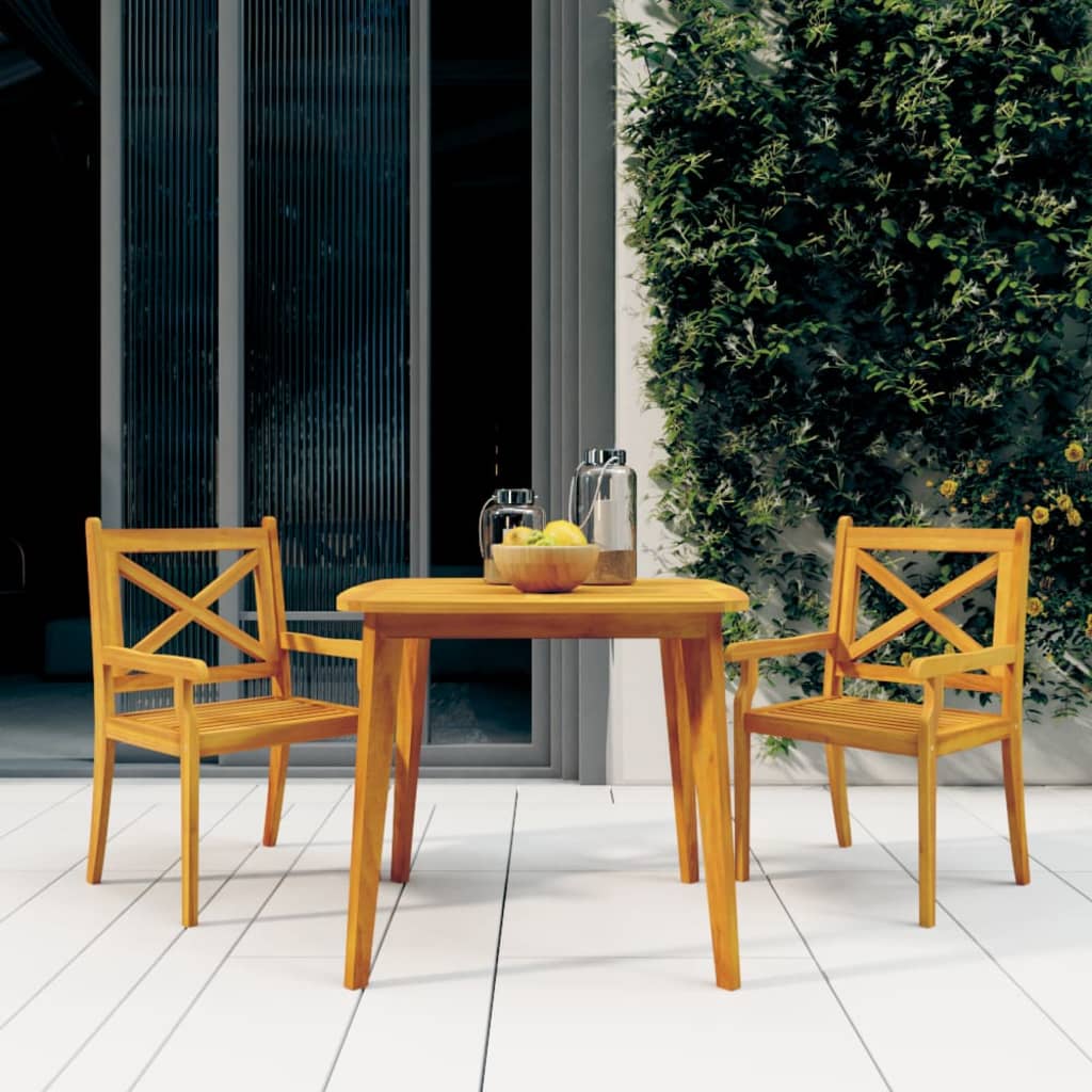 Ensemble à manger de jardin 3 pcs Bois d'acacia solide
