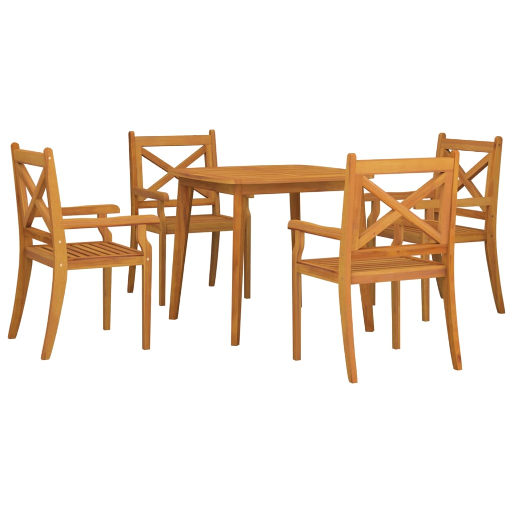 Ensemble à manger de jardin 5 pcs Bois d'acacia solide