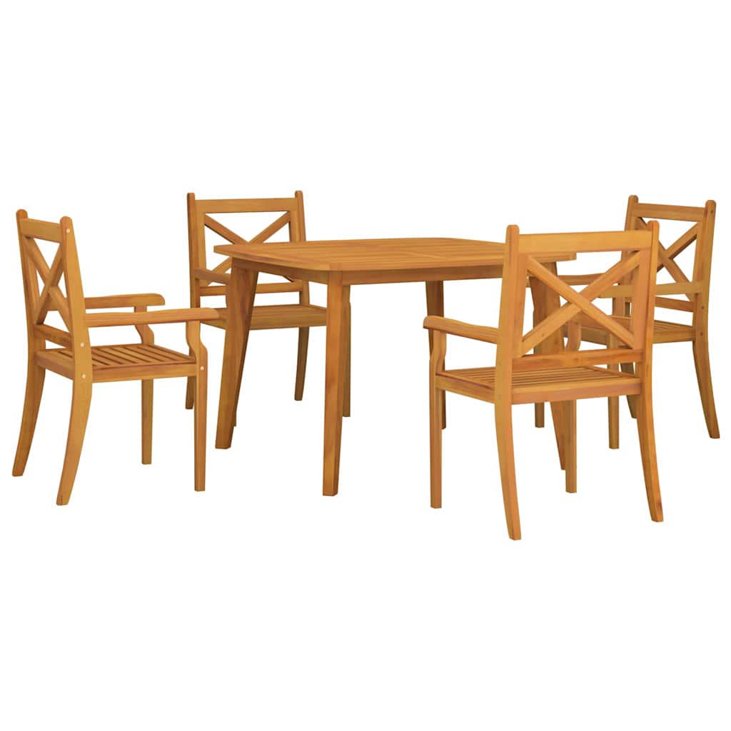 Ensemble à manger de jardin 5 pcs Bois d'acacia solide