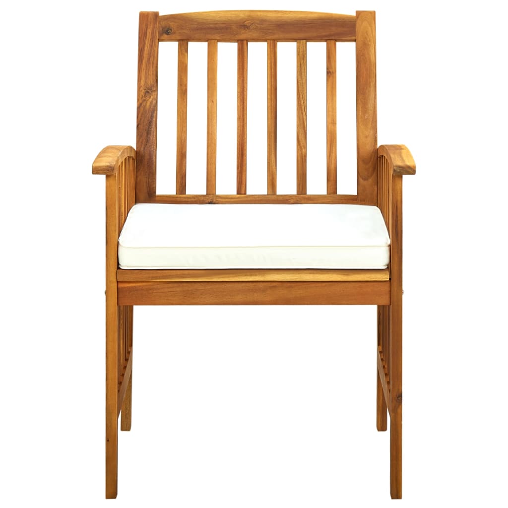 Ensemble à manger de jardin 3 pcs et coussins Acacia solide