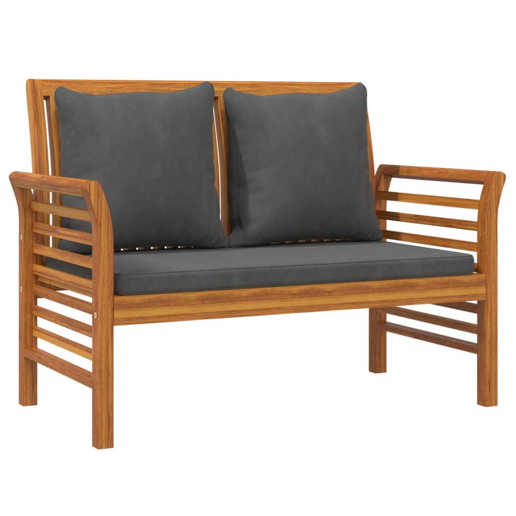 Salon de jardin 3 pcs avec coussins bois massif d'acacia