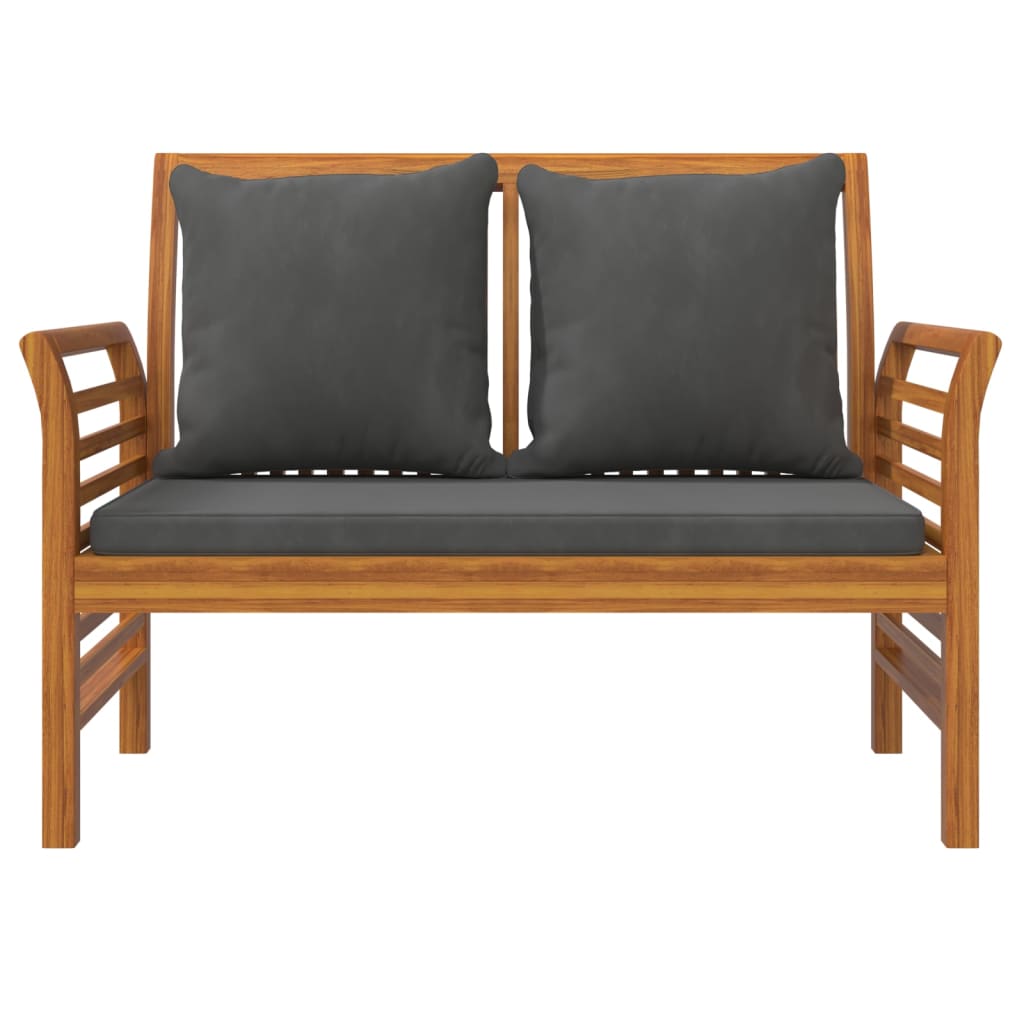 Salon de jardin 3 pcs avec coussins bois massif d'acacia