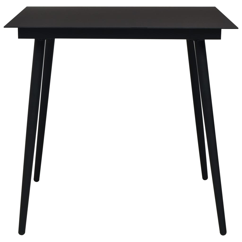 Ensemble à manger de jardin 5 pcs Corde en coton et acier Noir