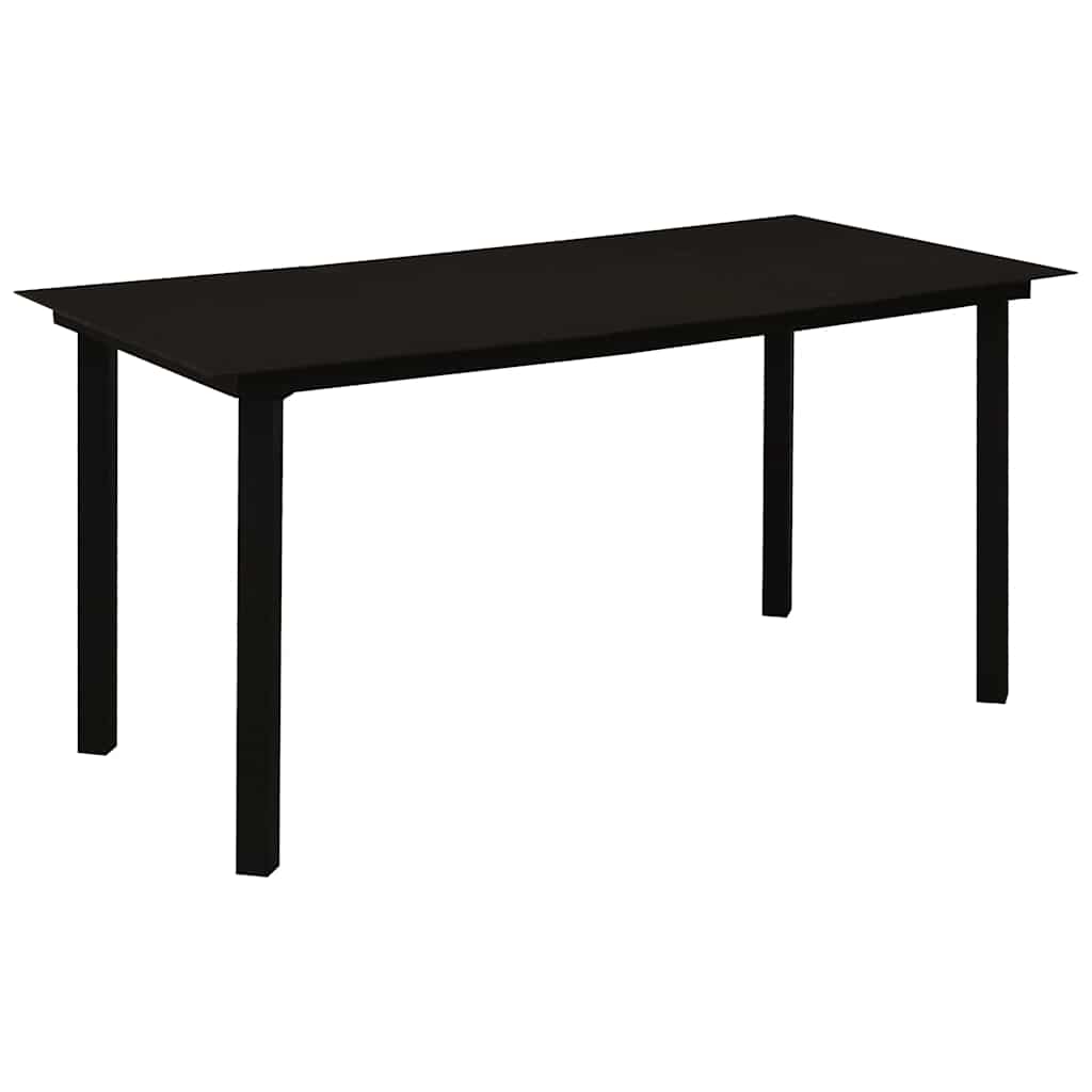 Ensemble à manger de jardin 5 pcs Corde en coton et acier Noir