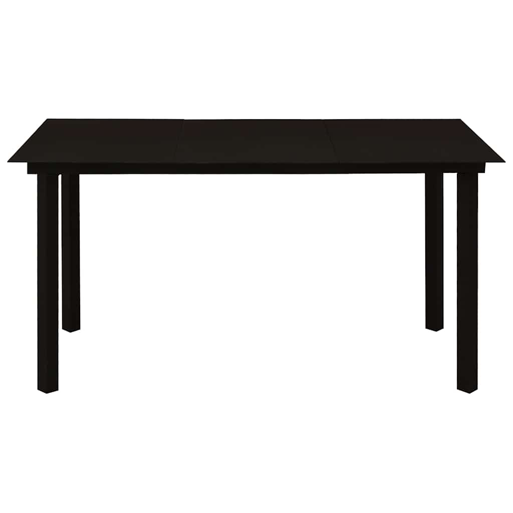 Ensemble à manger de jardin 5 pcs Corde en coton et acier Noir
