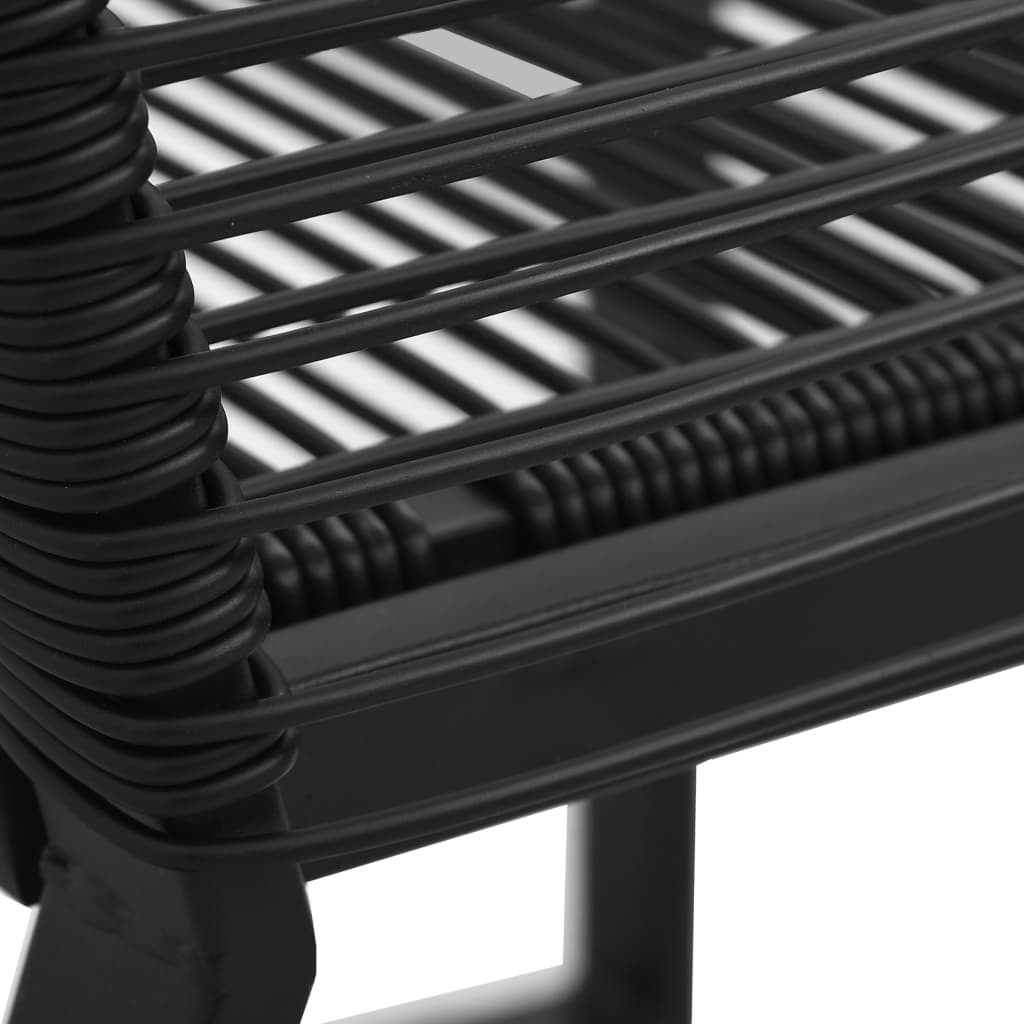 Ensemble à manger d'extérieur 5 pcs Rotin PVC Noir