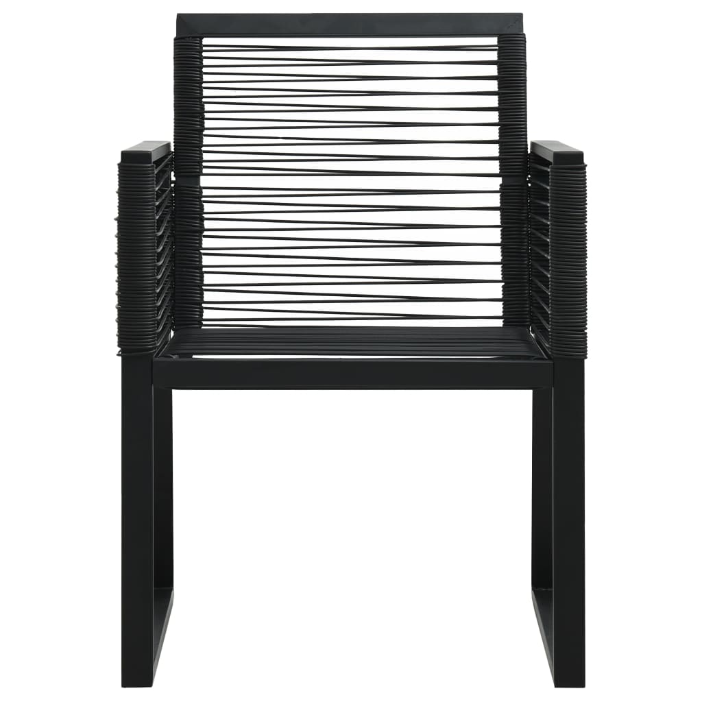 Ensemble à manger d'extérieur 3 pcs Rotin PVC Noir