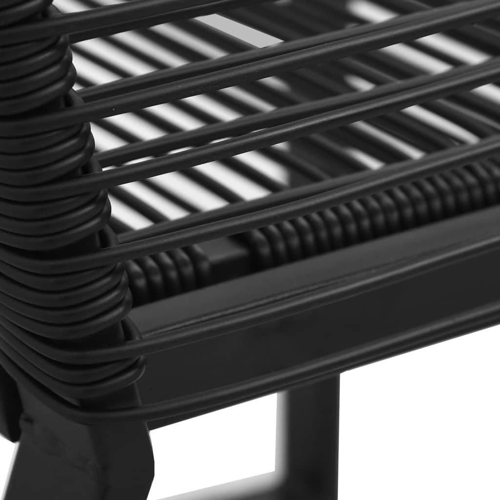 Ensemble à manger d'extérieur 7 pcs Rotin PVC Noir