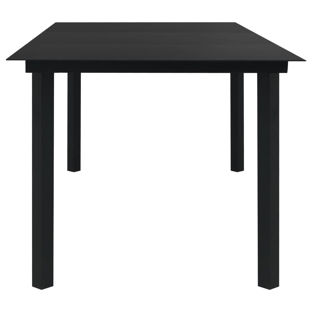 Ensemble à manger d'extérieur 9 pcs Rotin PVC Noir