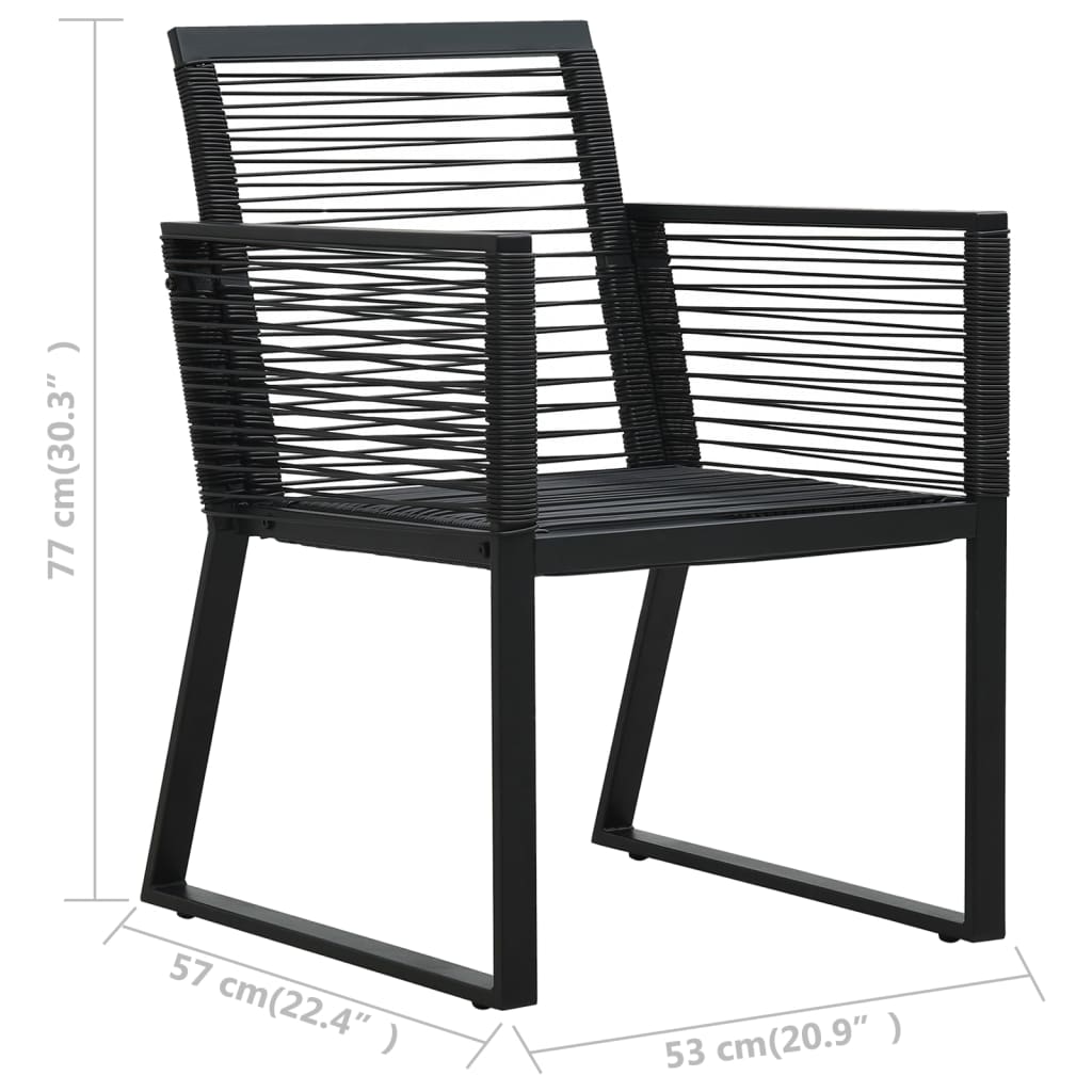 Ensemble à manger d'extérieur 7 pcs Rotin PVC Noir