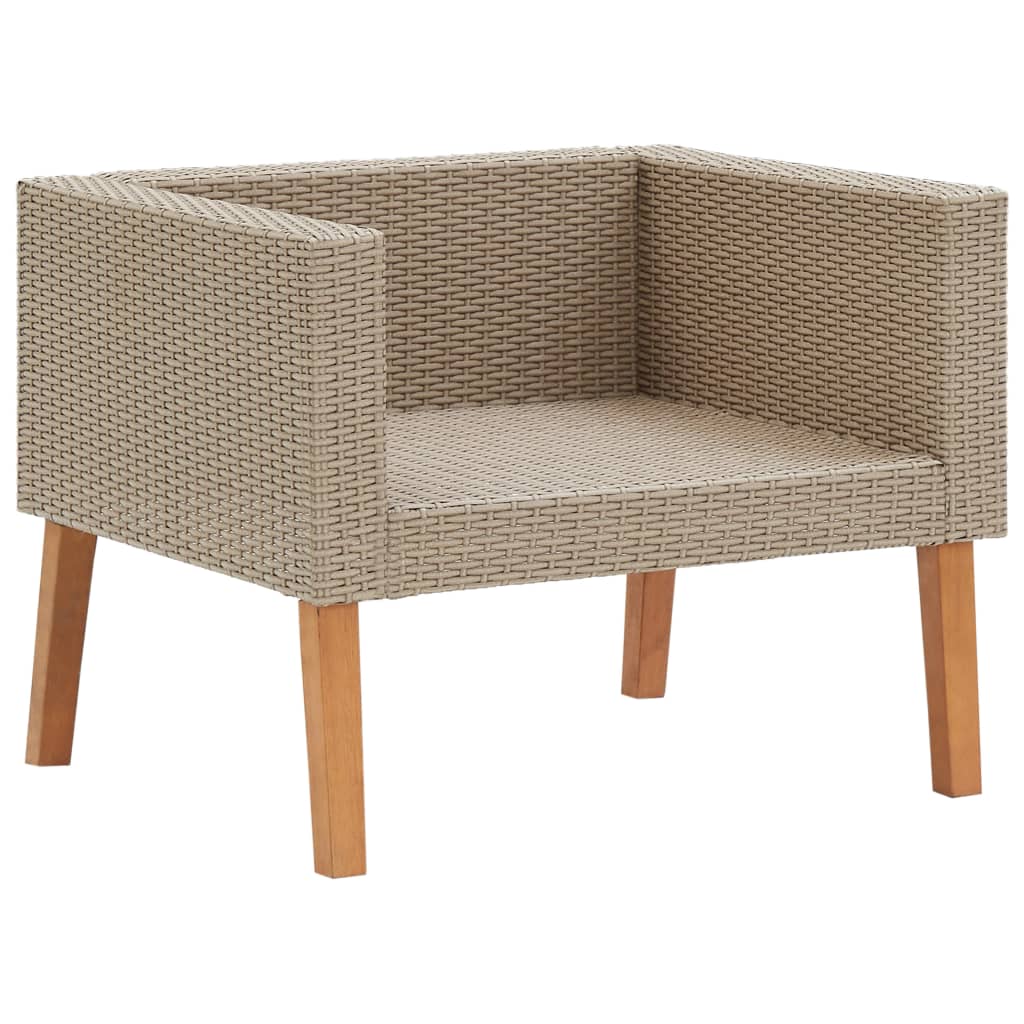 Salon de jardin 4 pcs avec coussins Résine tressée Beige