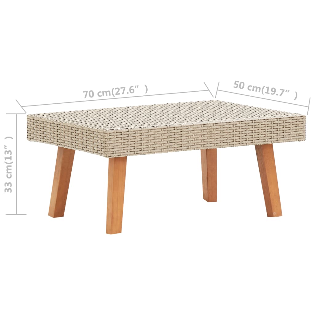 Salon de jardin 4 pcs avec coussins Résine tressée Beige
