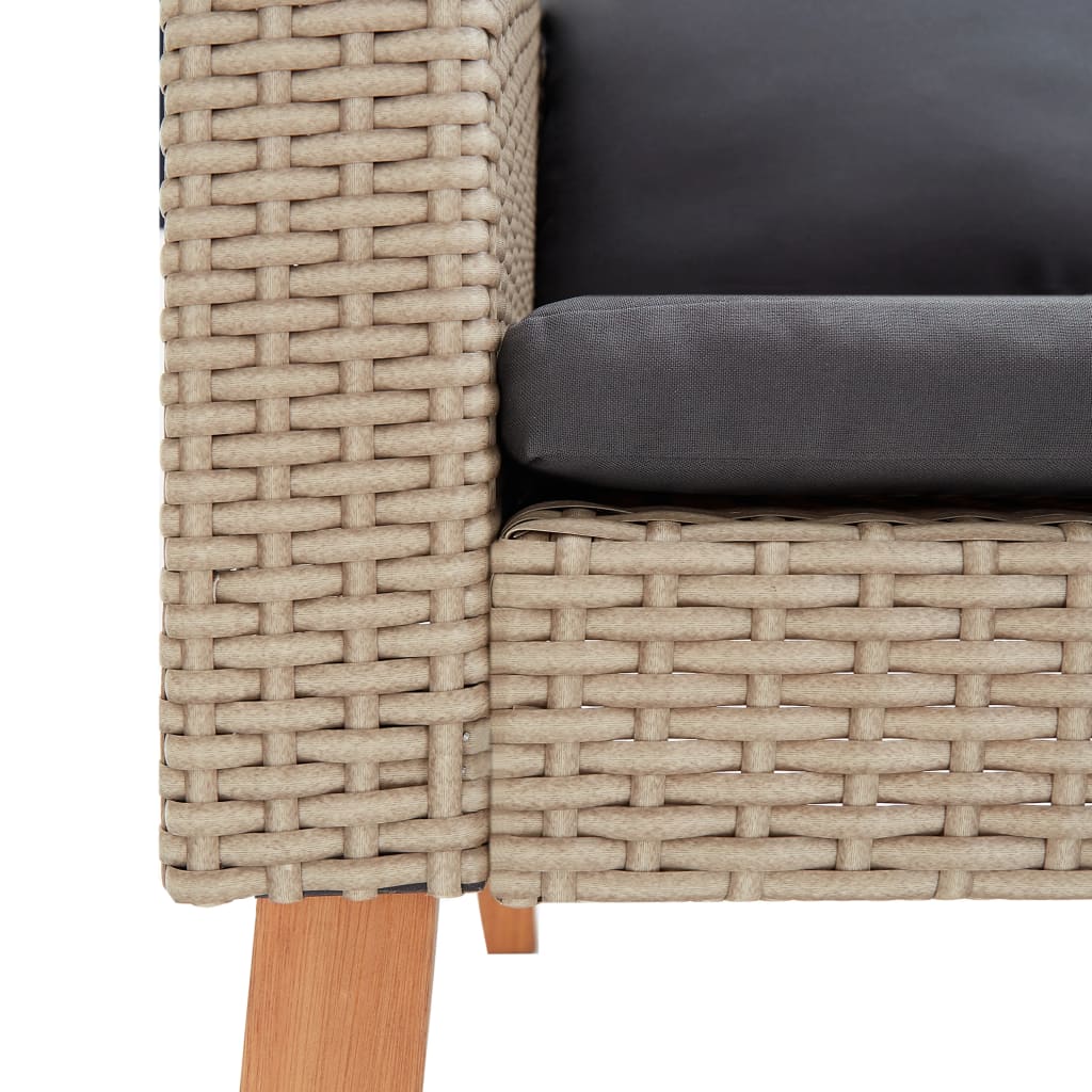Salon de jardin 2 pcs avec coussins Résine tressée Beige - XIOS