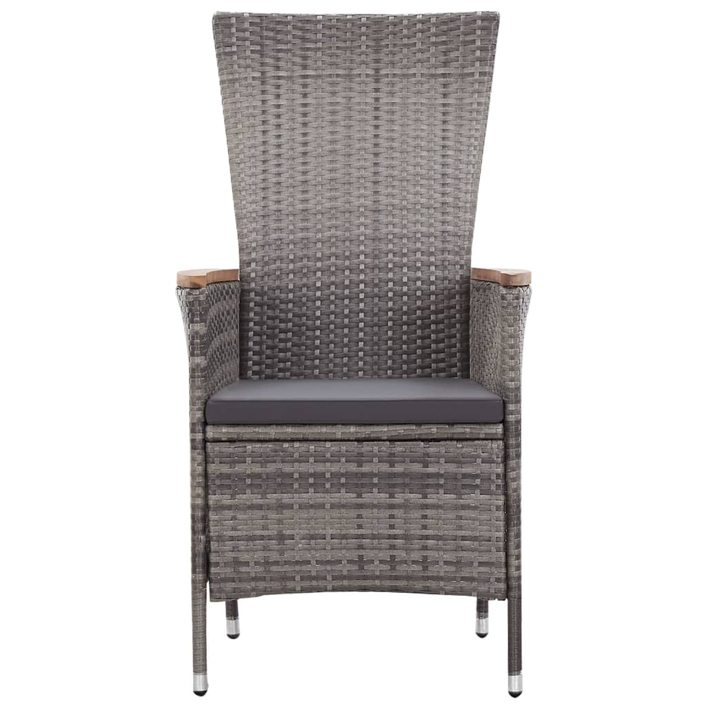 Salon de jardin 3 pcs avec coussins Résine tressée Gris