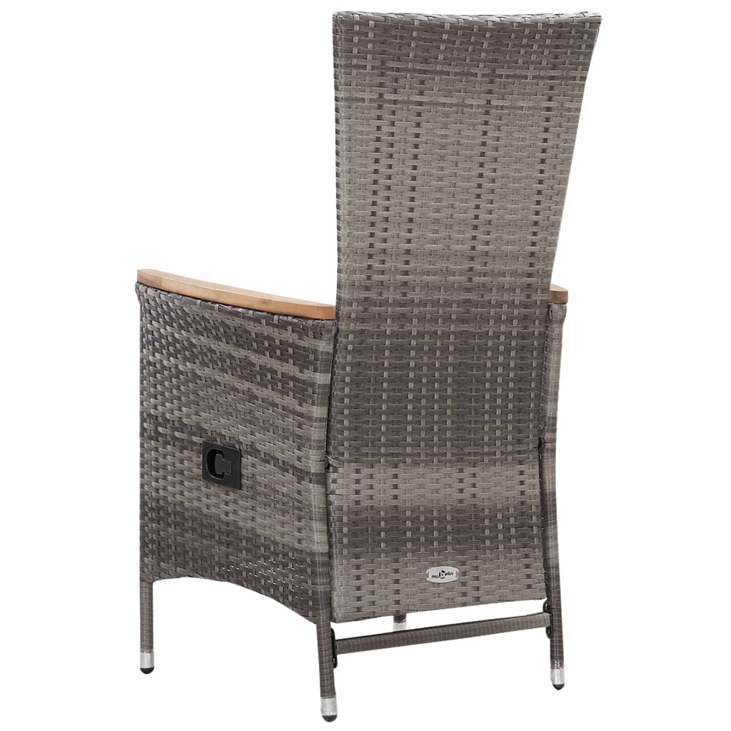 Salon de jardin 3 pcs avec coussins Résine tressée Gris