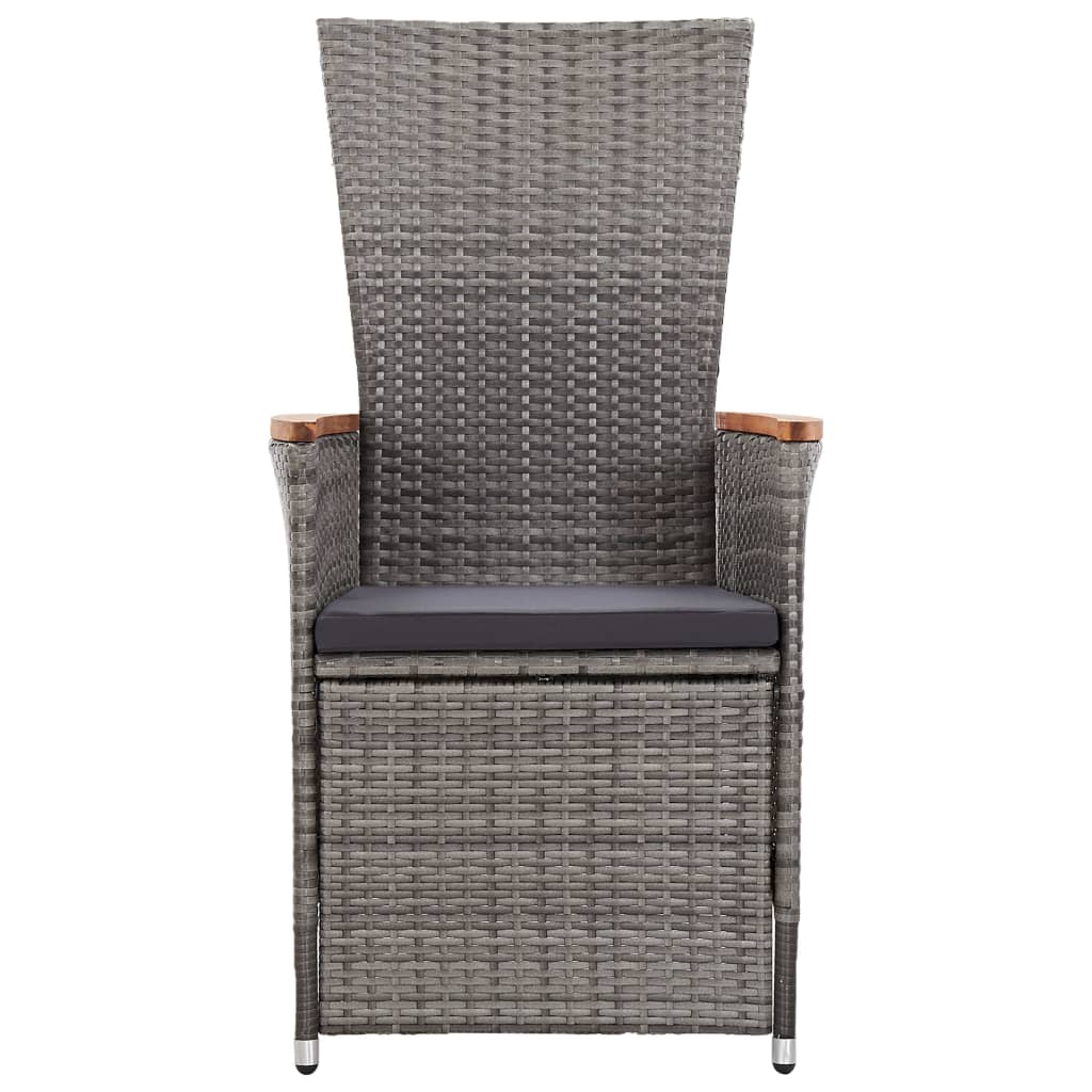 Salon de jardin 3 pcs avec coussins Résine tressée Gris
