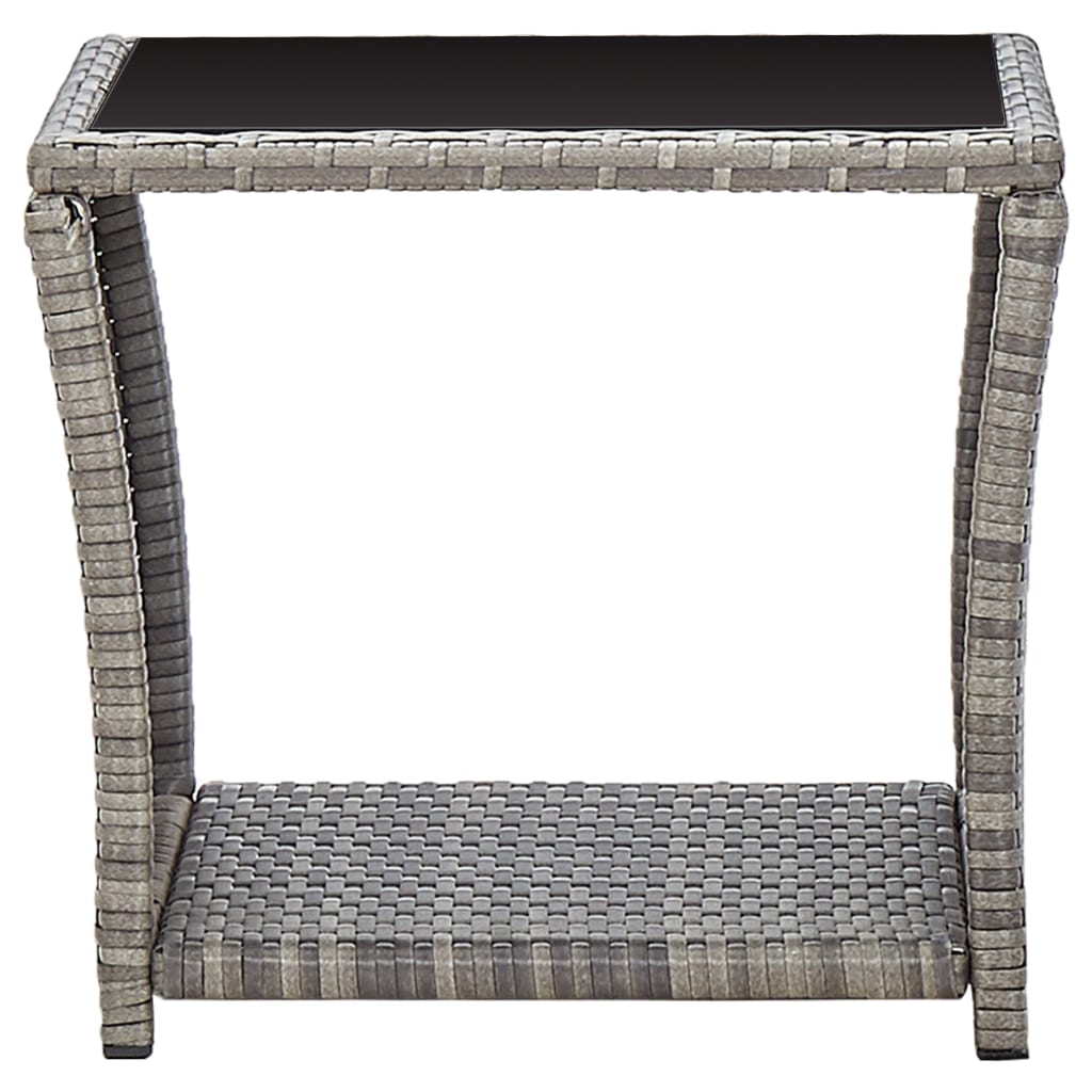 Salon de jardin 3 pcs avec coussins Résine tressée Gris