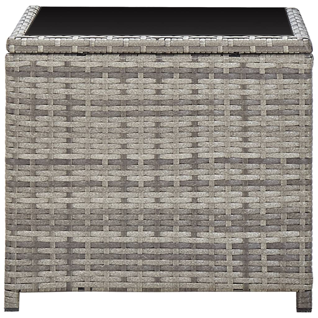 Salon de jardin 3 pcs avec coussins Résine tressée Gris