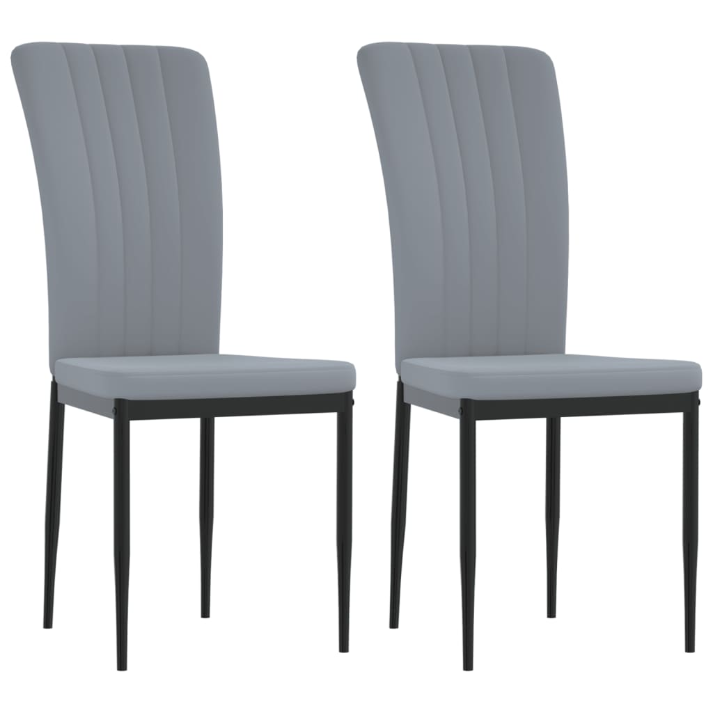 Chaises à manger lot de 2 Gris clair Velours - XIOS