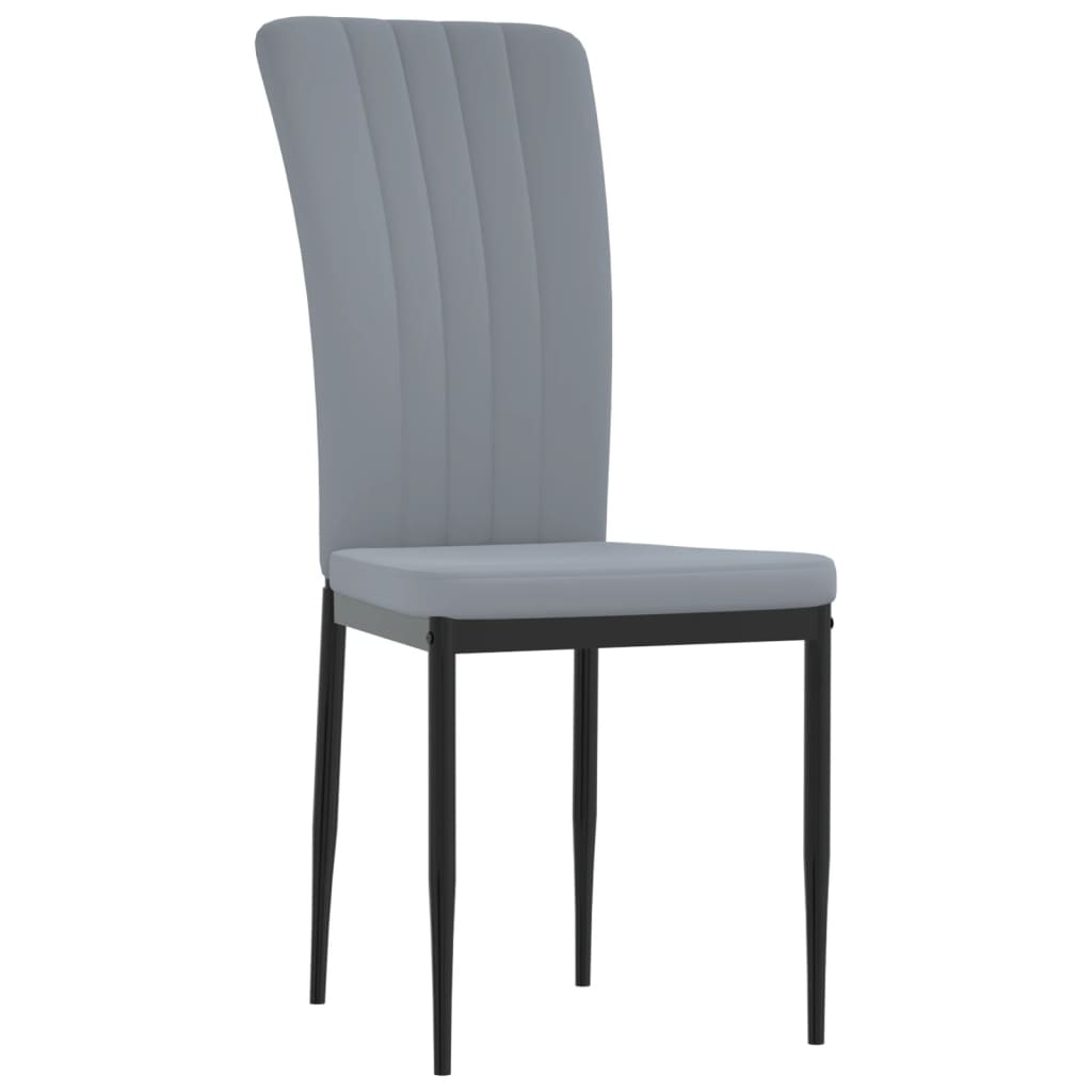 Chaises à manger lot de 4 Gris clair Velours - XIOS
