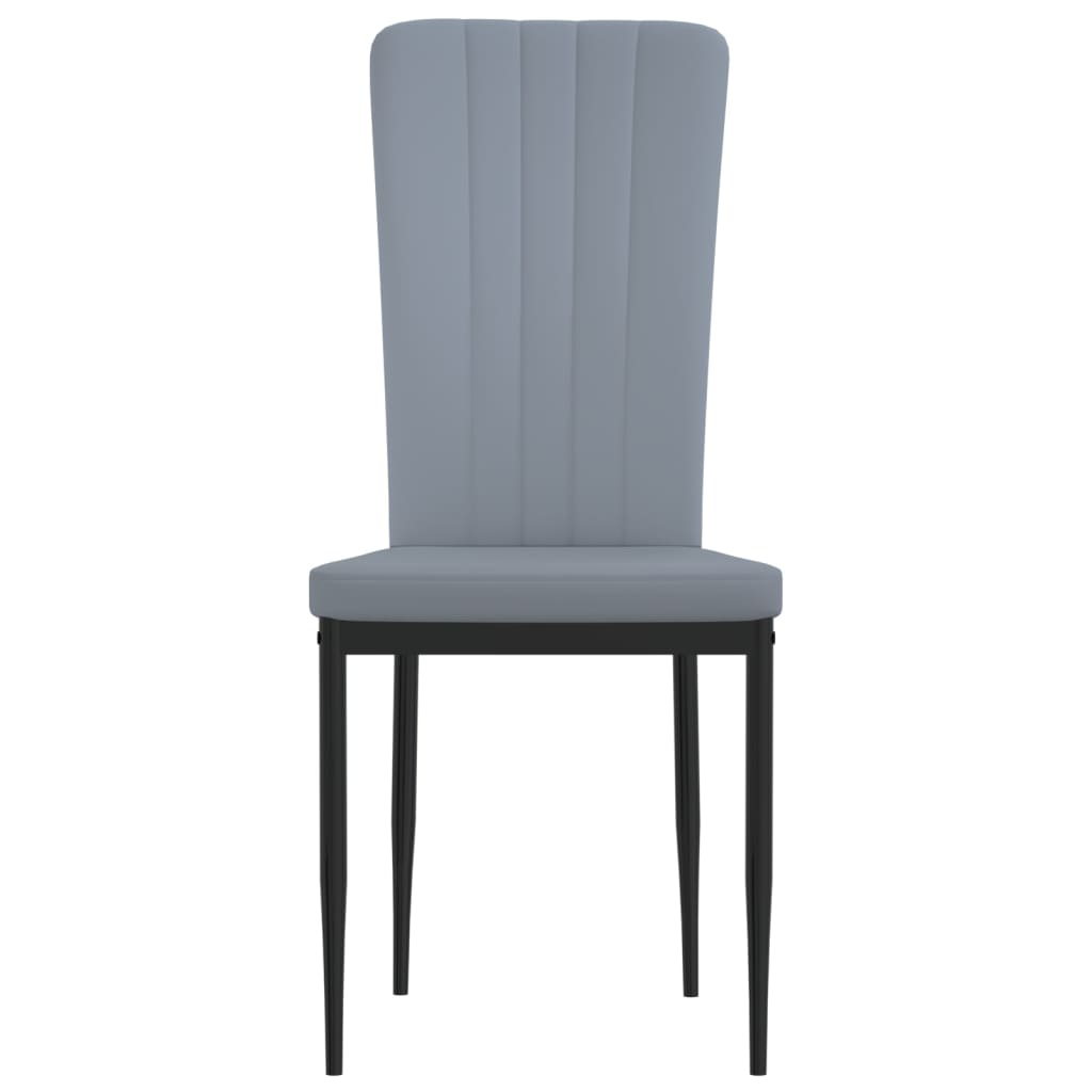 Chaises à manger lot de 4 Gris clair Velours - XIOS