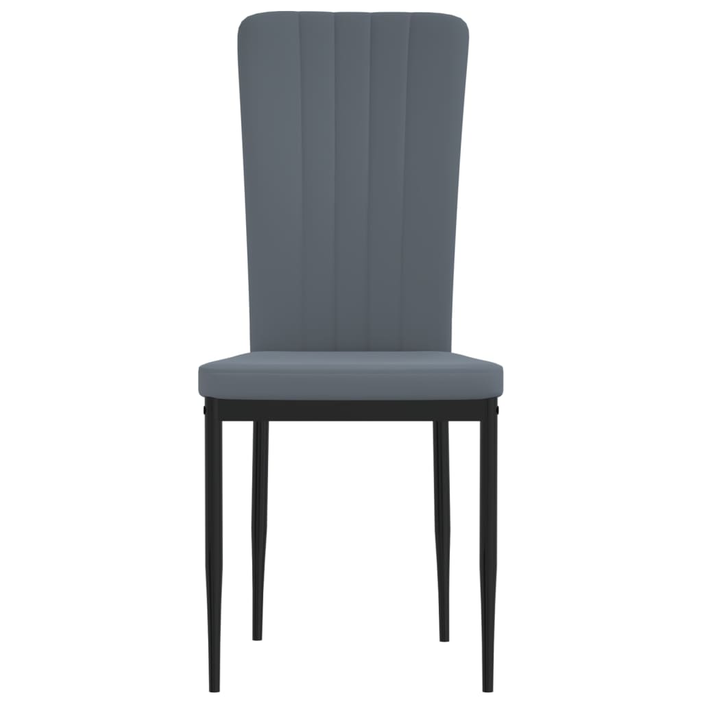 Chaises à manger lot de 4 Gris foncé Velours - XIOS
