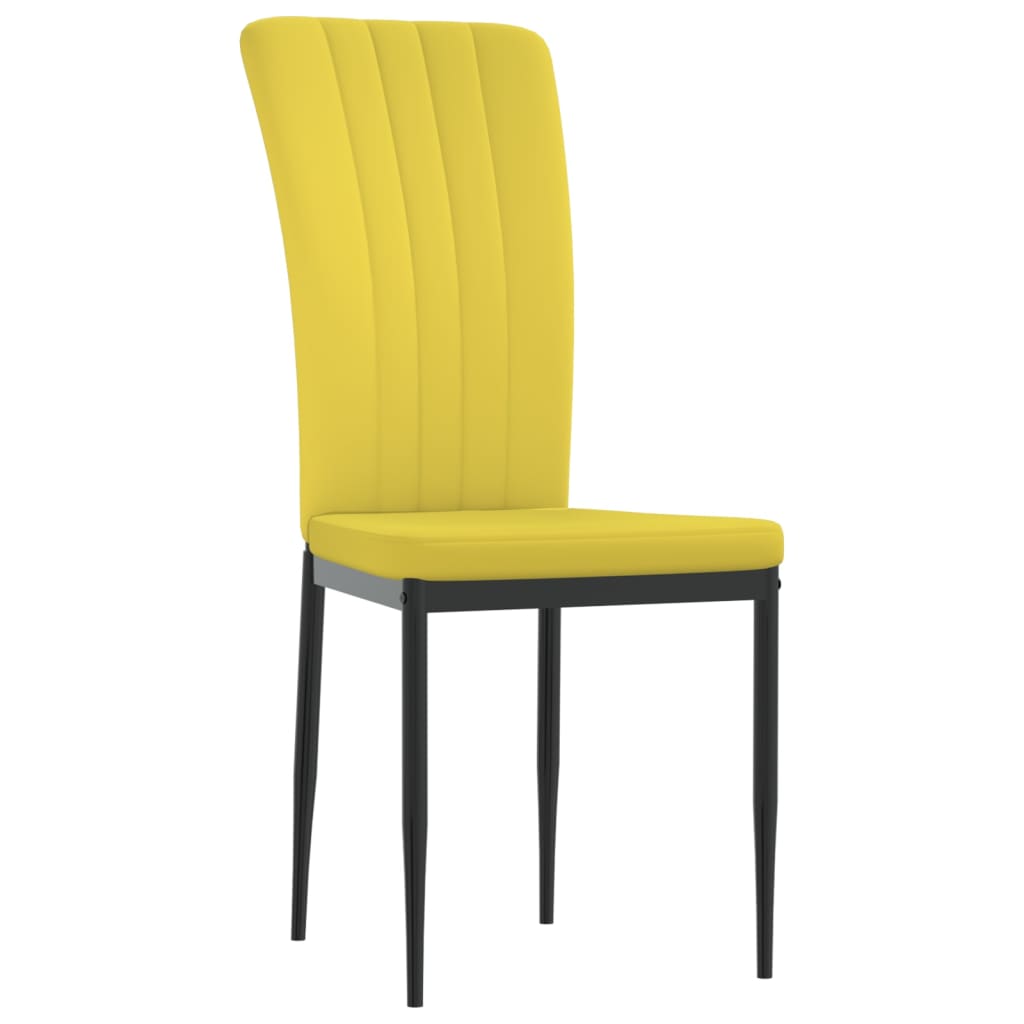 Chaises à manger lot de 4 Jaune moutarde Velours - XIOS