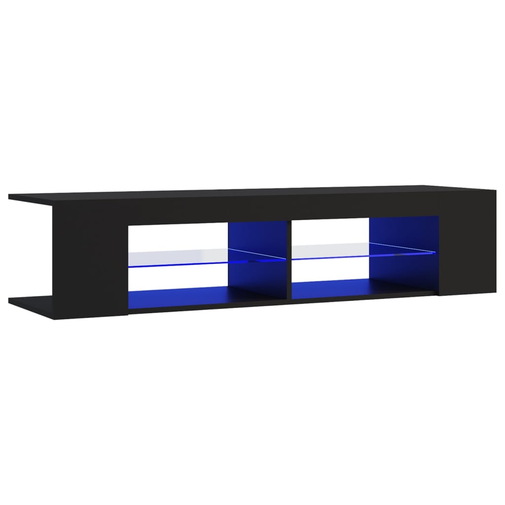 Meuble TV avec lumières LED noir 135x39x30 cm - XIOS