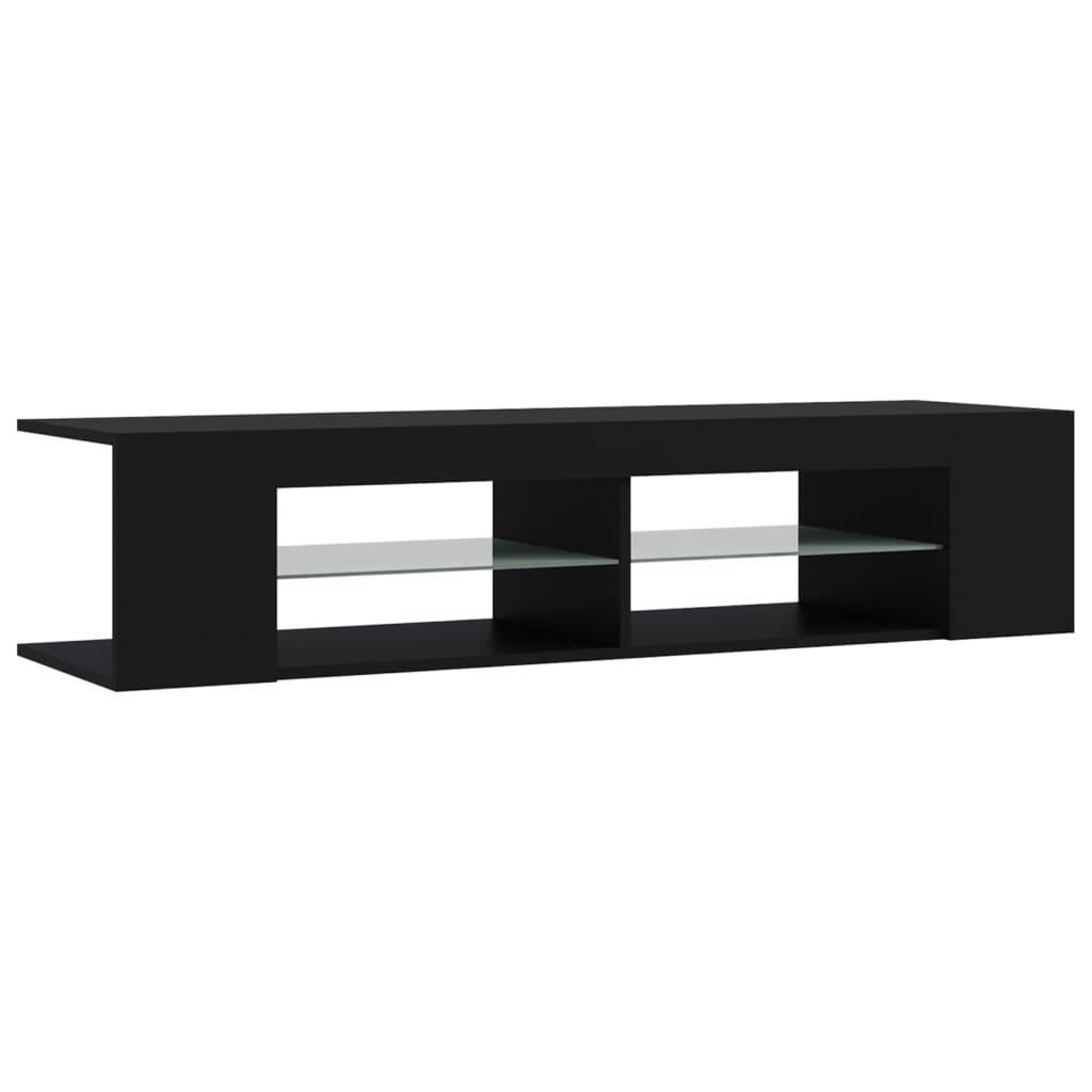 Meuble TV avec lumières LED noir 135x39x30 cm - XIOS