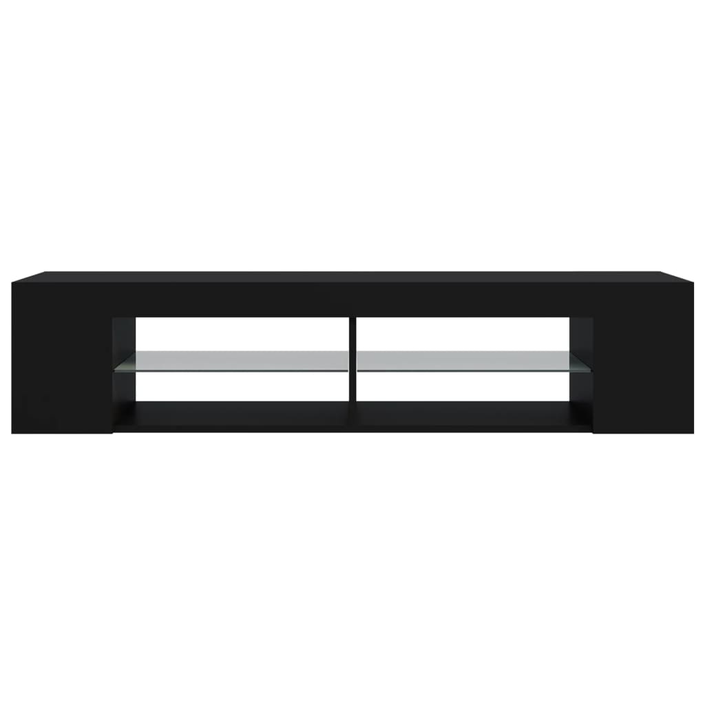 Meuble TV avec lumières LED noir 135x39x30 cm - XIOS