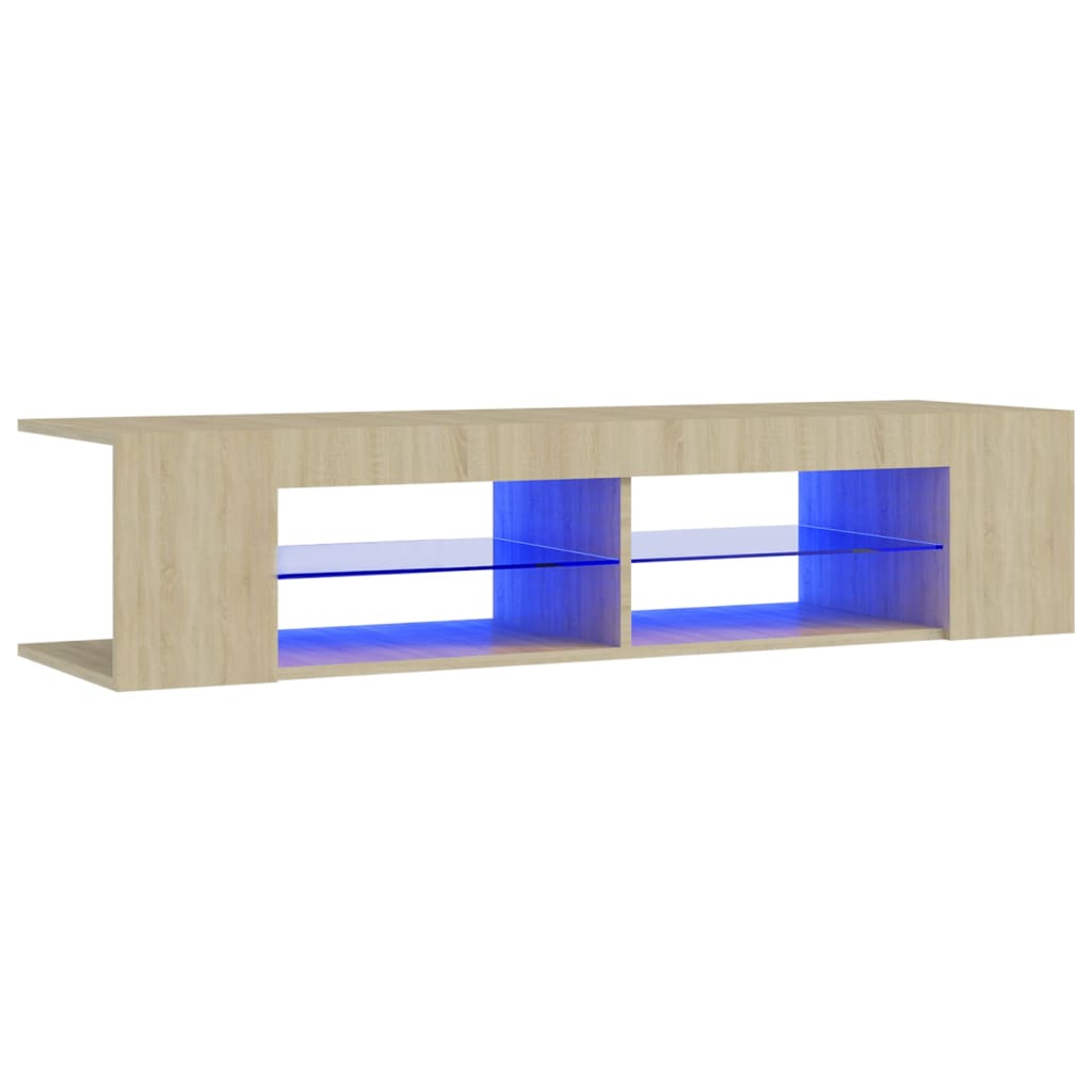 Meuble TV avec lumières LED chêne sonoma 135x39x30 cm Meubles TV vidaXL   